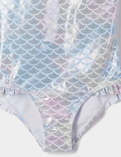 Maillot de bain une pièce avec bonnet parme fille