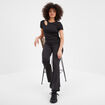 T-shirt cintré avec ouverture noir femme