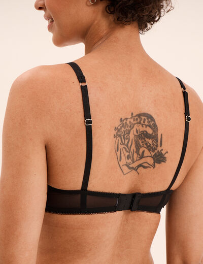 Soutien-gorge corbeille avec dentelle noir femme
