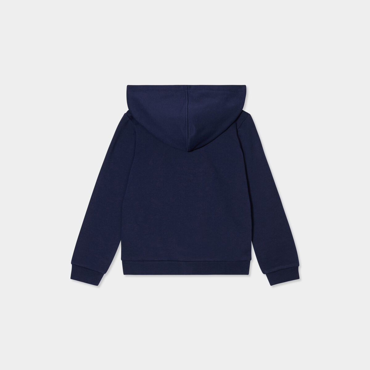 Sweat zipp&eacute; &agrave; capuche droit molleton bleu marine fille