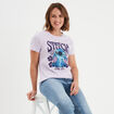 T-shirt manches courtes coton Stitch parme femme