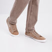 Tennis basses en toile &agrave; lacets sable homme