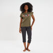 Ensemble pyjama corsaire t-shirt coton vert kaki femme