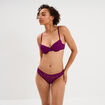 Soutien-gorge corbeille padd&eacute; dentelle violet fonc&eacute; femme