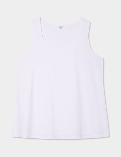 Débardeur ajusté sans manches coton blanc femme grande taille