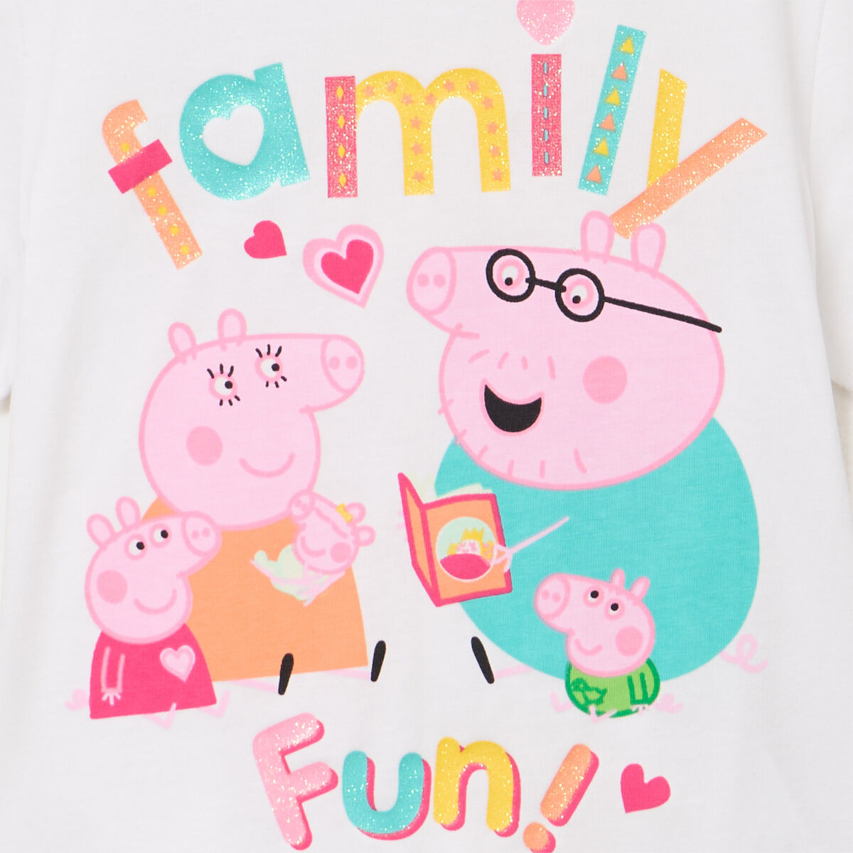 T-shirt manches courtes coton Peppa Pig blanc fille