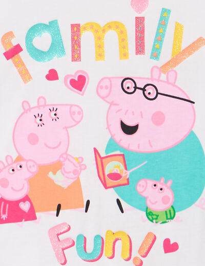 T-shirt manches courtes coton Peppa Pig blanc fille