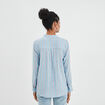 Chemise manches longues col mao bleu clair femme