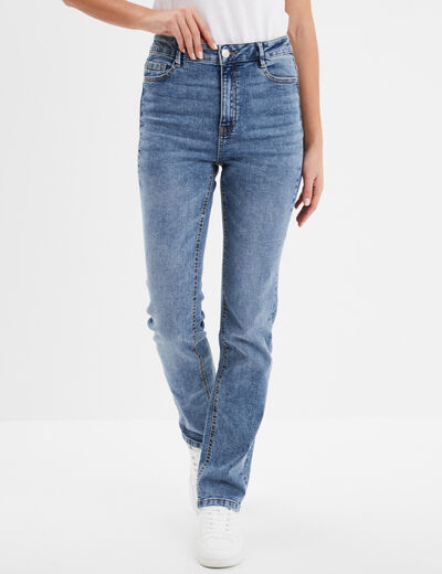 Jeans regular 5 poches coton Creeks denim stone femme