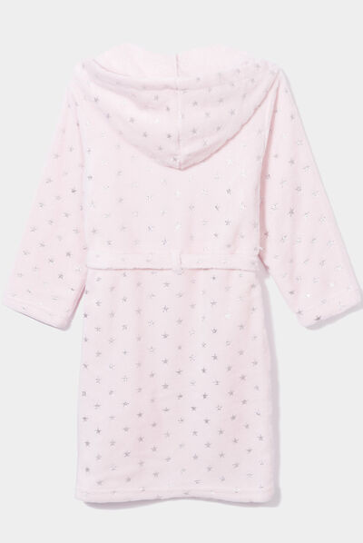 Peignoir à capuche rose fille