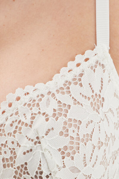 Soutien-gorge corbeille en dentelle blanc femme