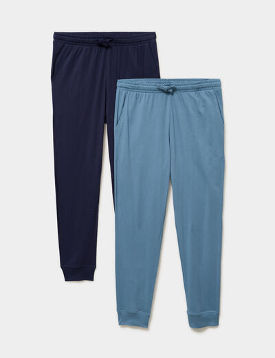 Lot 2 pantalons de pyjama coton bleu homme