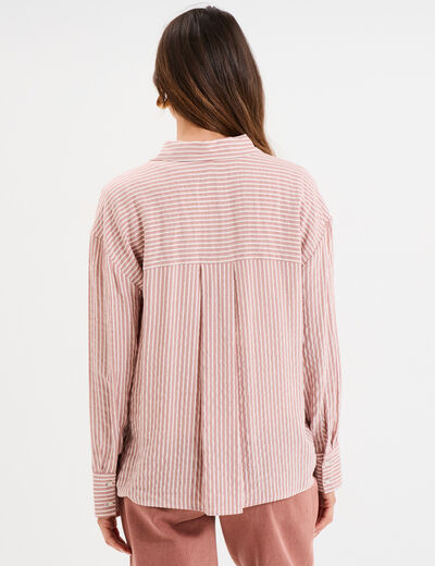 Chemise manches longues bordeaux femme