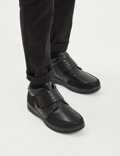 Bottines montantes &agrave; scratchs noir homme