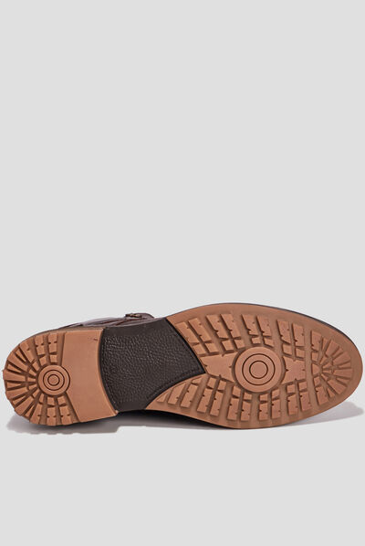 Bottines en cuir marron homme