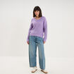 Pull col en V parme femme