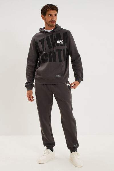 Sweat hoodie 1 poche &agrave; capuche UFC noir homme