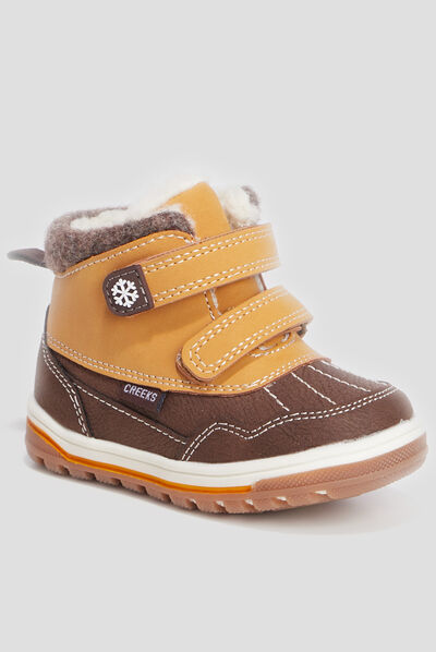 Bottines fourrées marron bébé garçon