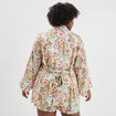 Veste kimono cintré manches longues ecru femme grande taille