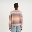 Pull droit col rond manches longues multicolore femme