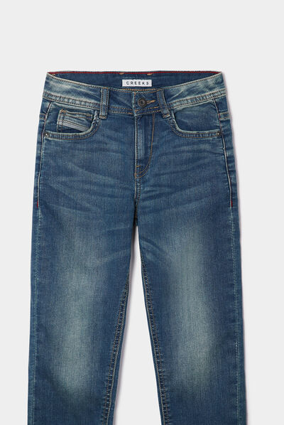Jeans slim stretch Creeks denim double stone garçon