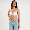 Soutien-gorge corbeille padd&eacute; microfibre blanc femme