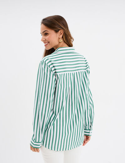 Chemise manches longues vert femme