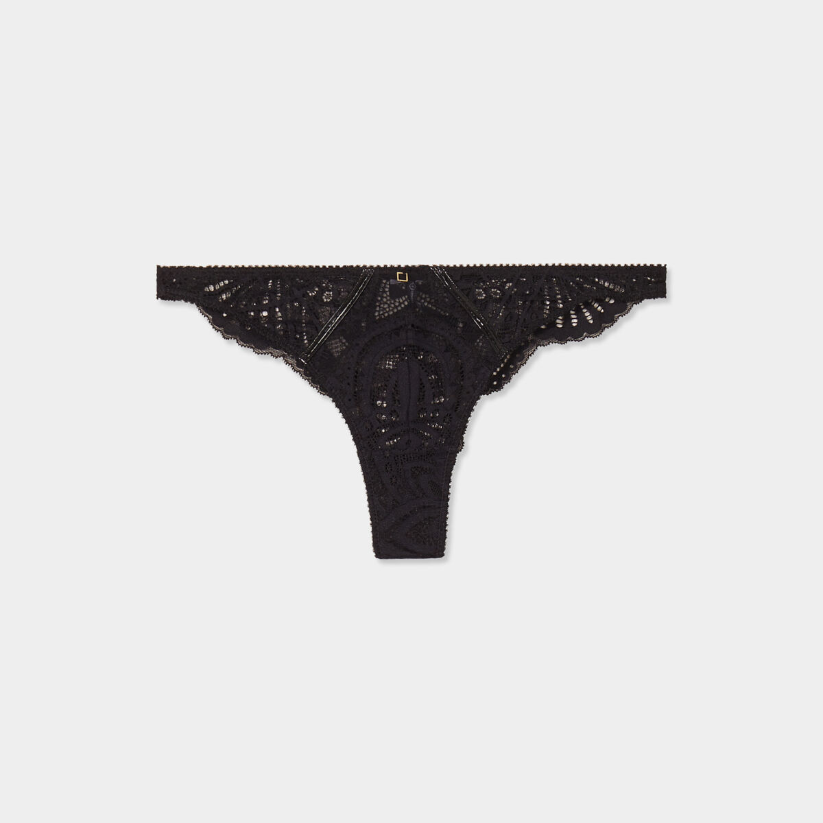 Tanga en dentelle noir femme