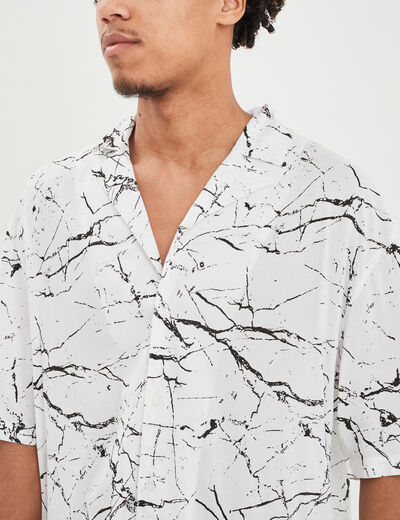 Chemise manches courtes blanc homme