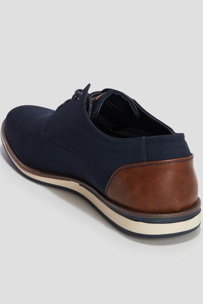 Derbies plates à lacets bleu marine homme