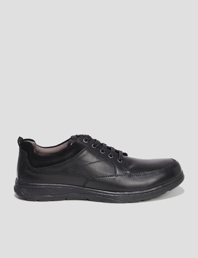 Derbies à lacets en cuir noir homme