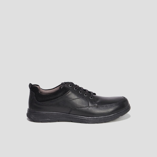 Derbies à lacets en cuir noir homme