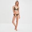 Soutien-gorge triangle en dentelle vert kaki femme