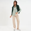 Chemise manches longues vert kaki femme