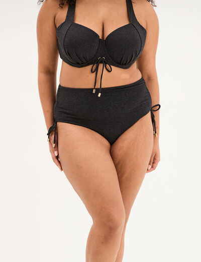 Bas de maillot de bain culotte haute noir femme grande taille