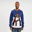 Pull de No&euml;l col rond bleu homme