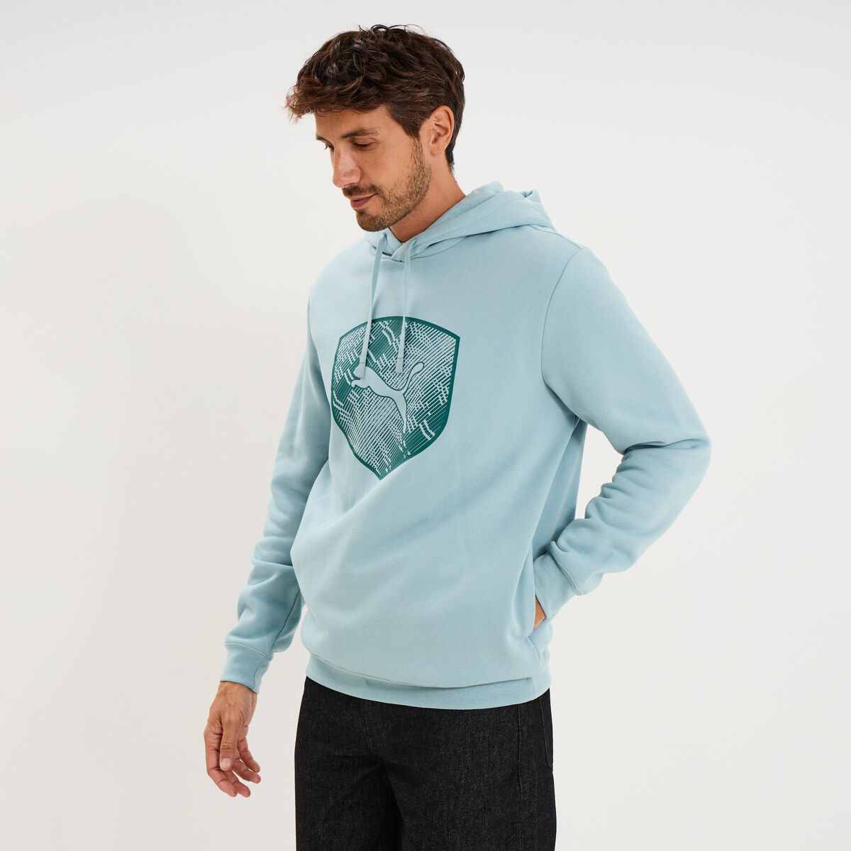 Sweat hoodie &agrave; capuche Puma vert &eacute;meraude homme