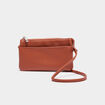 Sac en bandouli&egrave;re zipp&eacute; marron cognac femme