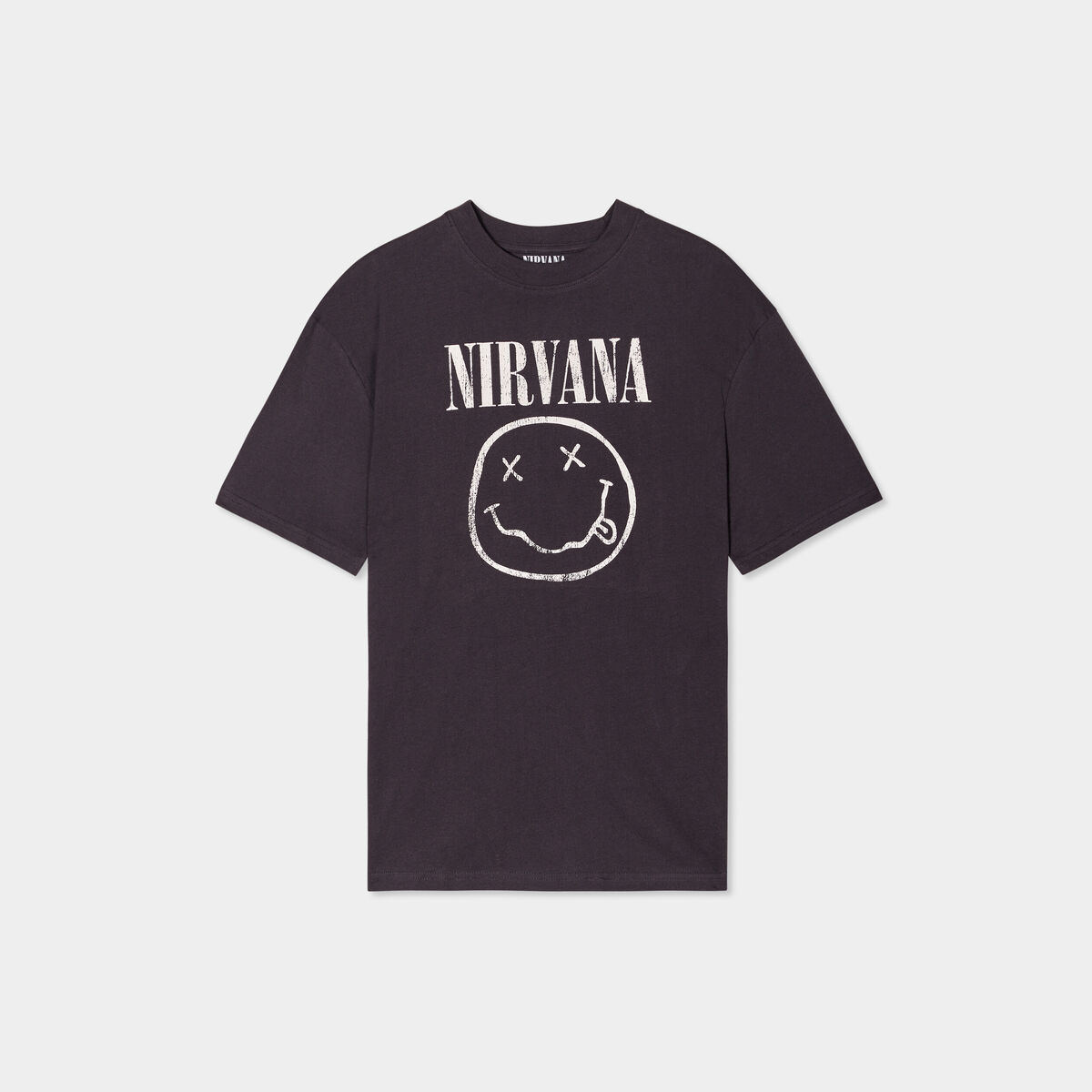 T-shirt manches courtes coton Nirvana gris foncé homme