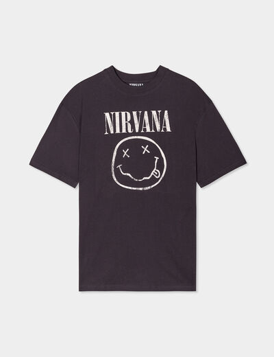 T-shirt manches courtes coton Nirvana gris foncé homme