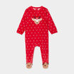 Dors-bien No&euml;l manches longues boutonn&eacute; rouge b&eacute;b&eacute;