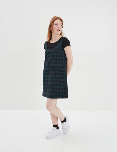 Robe chasuble droite courte bleu marine femme