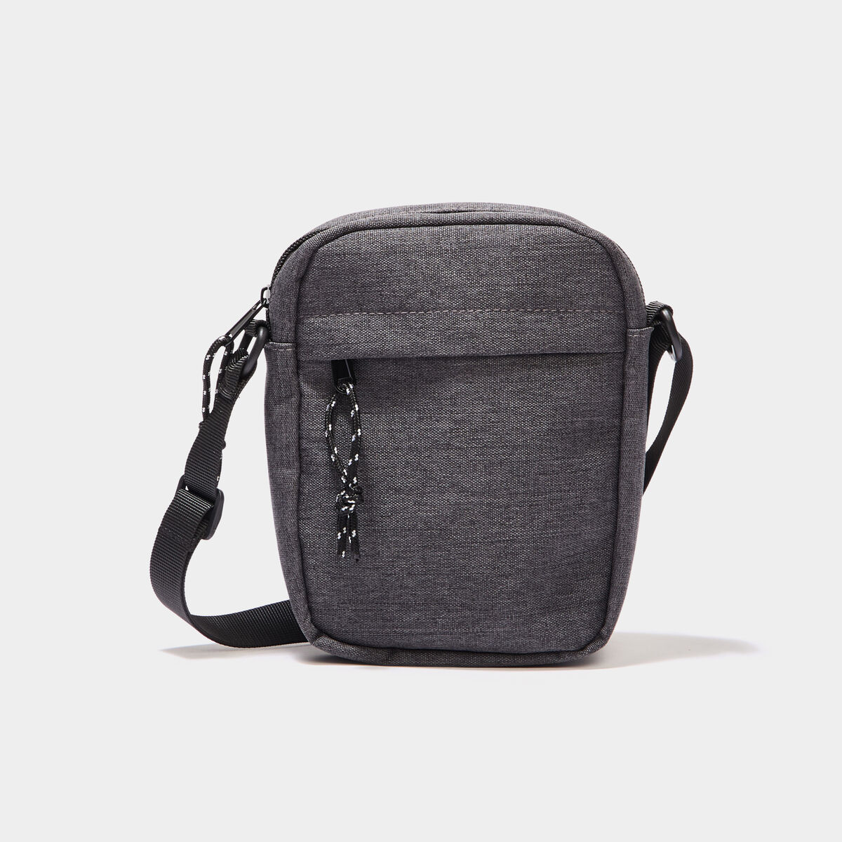 Sac pochette en bandouli&egrave;re gris fonc&eacute; homme
