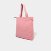 Sac tote bag zipp&eacute; effet velours vieux rose femme