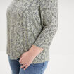 Blouse col tunisien manches 3/4 fluide vert kaki femme grande taille