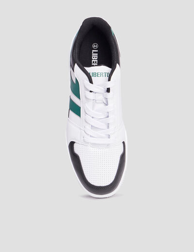 Tennis basses à lacets blanc homme