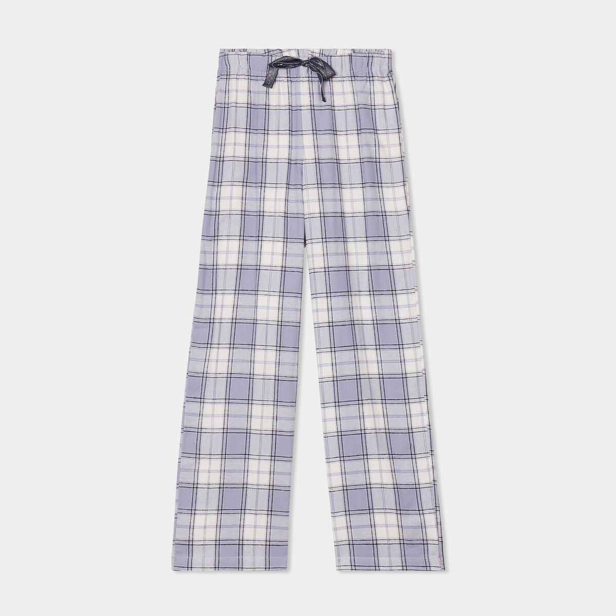 Pantalon de pyjama en coton ajusable bleu femme