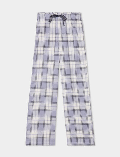 Pantalon de pyjama en coton ajusable bleu femme