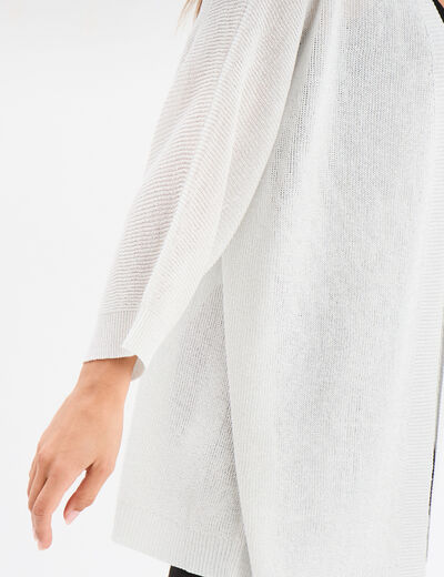 Gilet chauve-souris mi-long gris argent femme