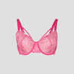 Soutien-gorge emboîtant dentelle rose fushia femme grande taille